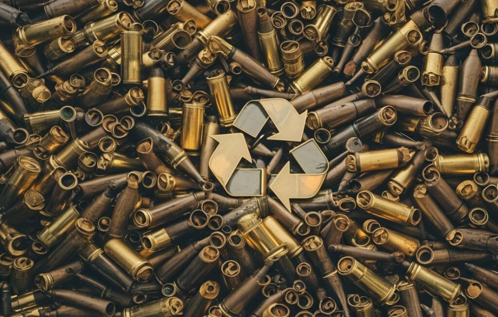 A pile of empty bullet casings