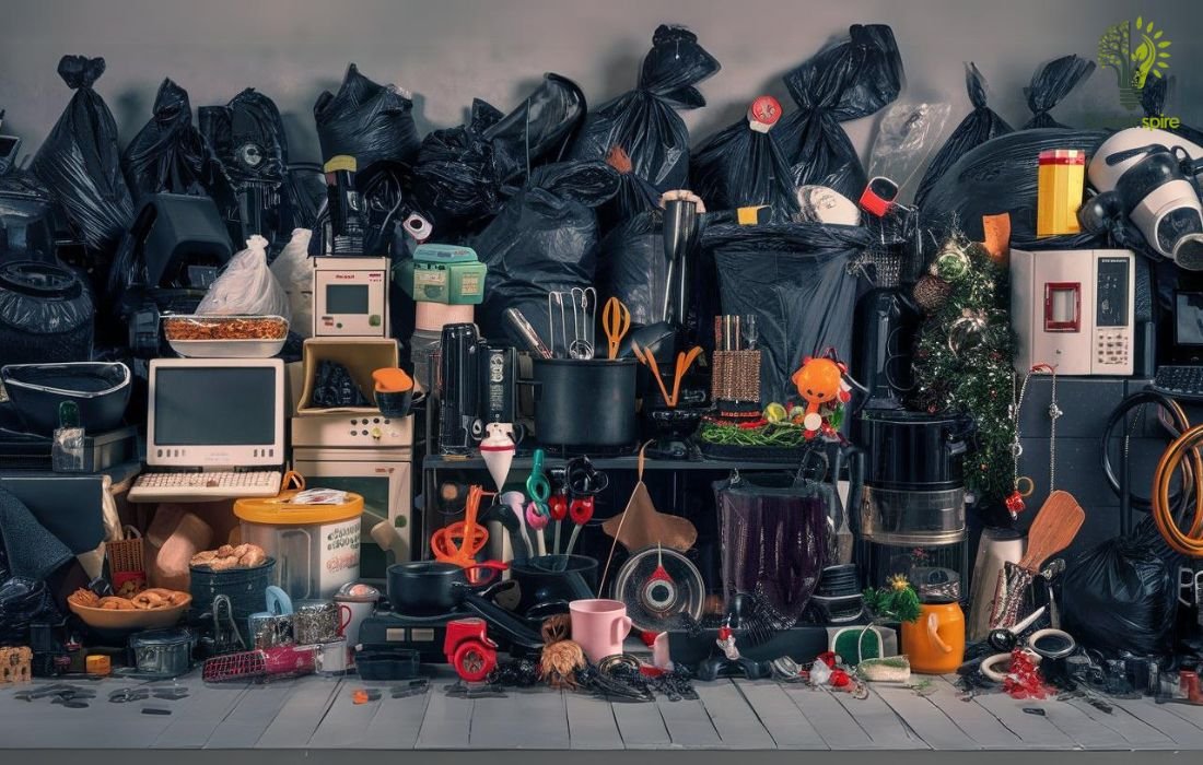 A stark image highlighting the issue of black plastic waste.