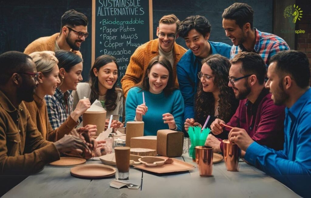 These friends are learning how to Educate Others about eco-friendly options