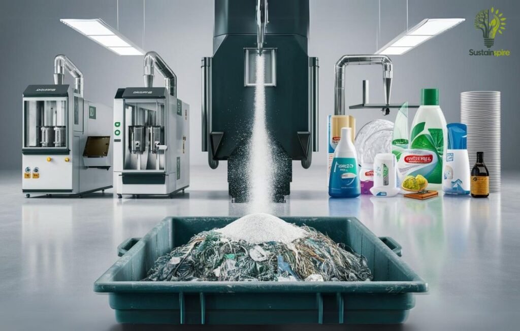 A diagram showcasing the process of recycling and reusing sodium carbonate.