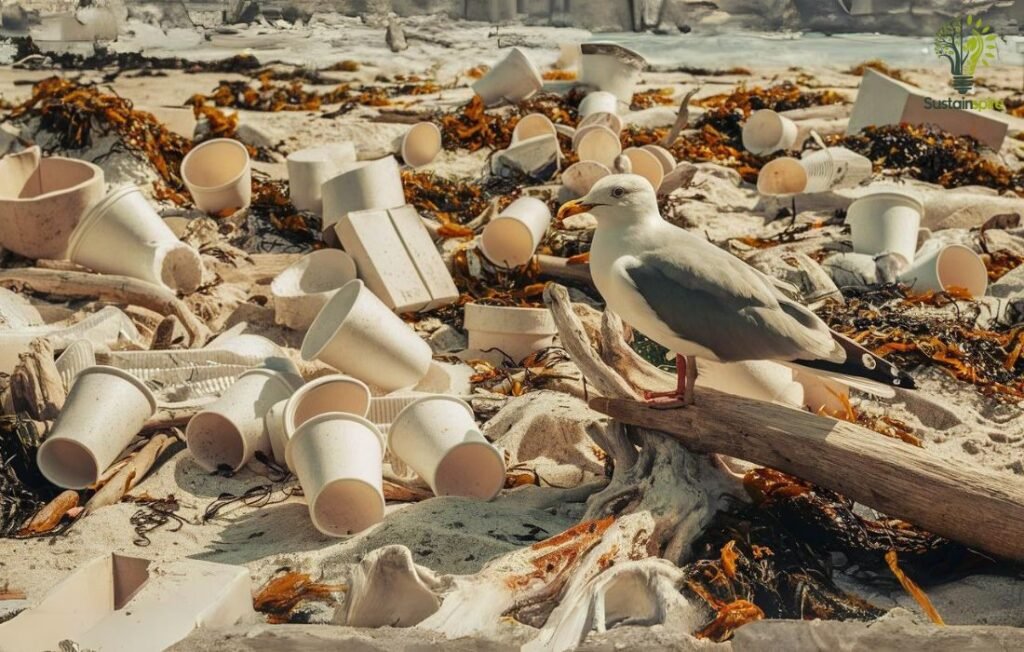 This photograph illustrates the Impact on Wildlife caused by pollution.