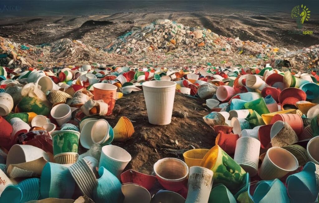 The pervasiveness of disposable culture is clear in this image of overflowing landfills.