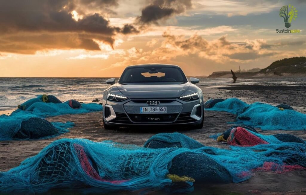Casting a wider net for sustainability! This Audi e-tron GT showcases the use of recycled fishing nets in its manufacturing.