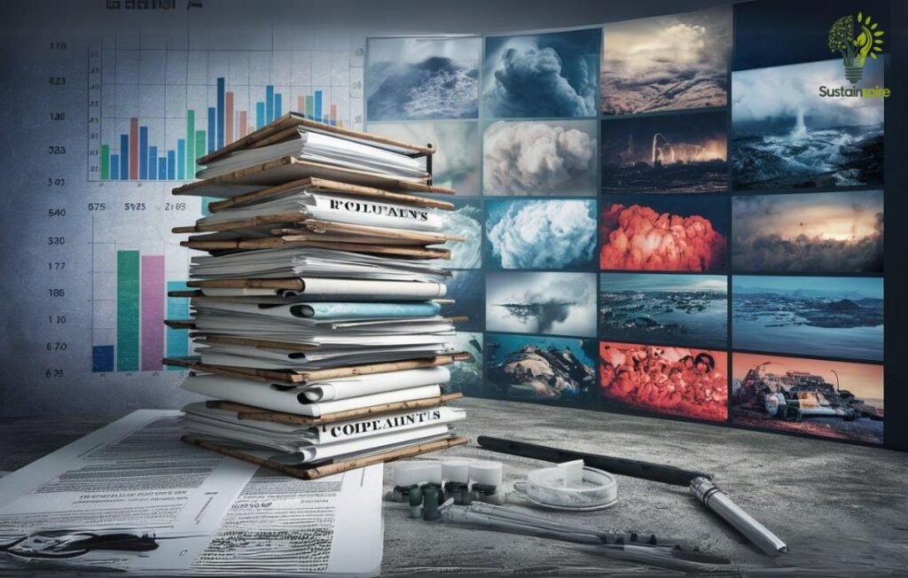 This image depicts the thorough process of gathering evidence for pollution adjudication.