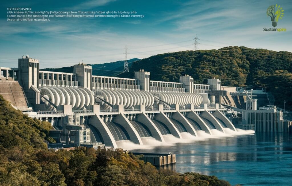 Hydro electronic dam showcasing the power of water for a clean energy future.