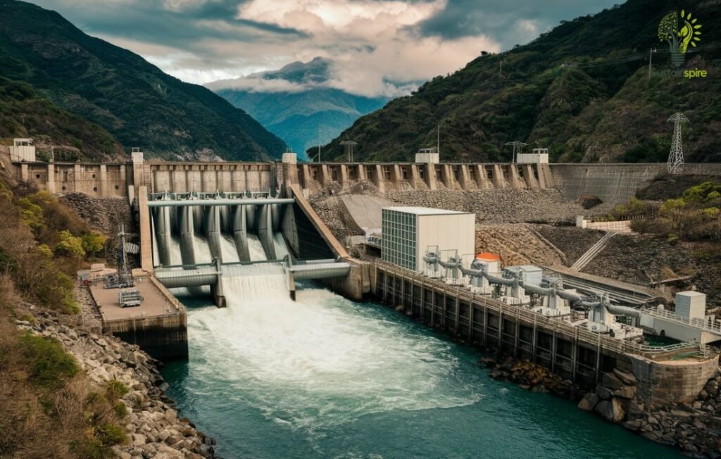 Hydroelectric dam demonstrating how it works.