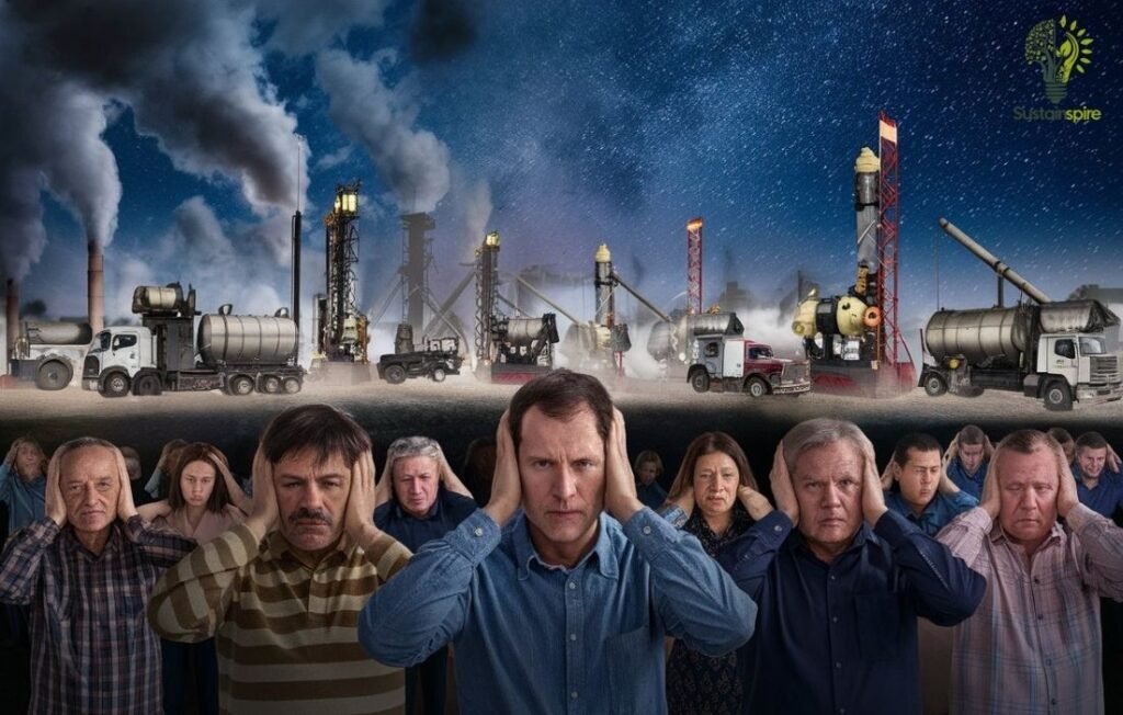 Noise pollution from natural gas extraction impacts nearby communities.